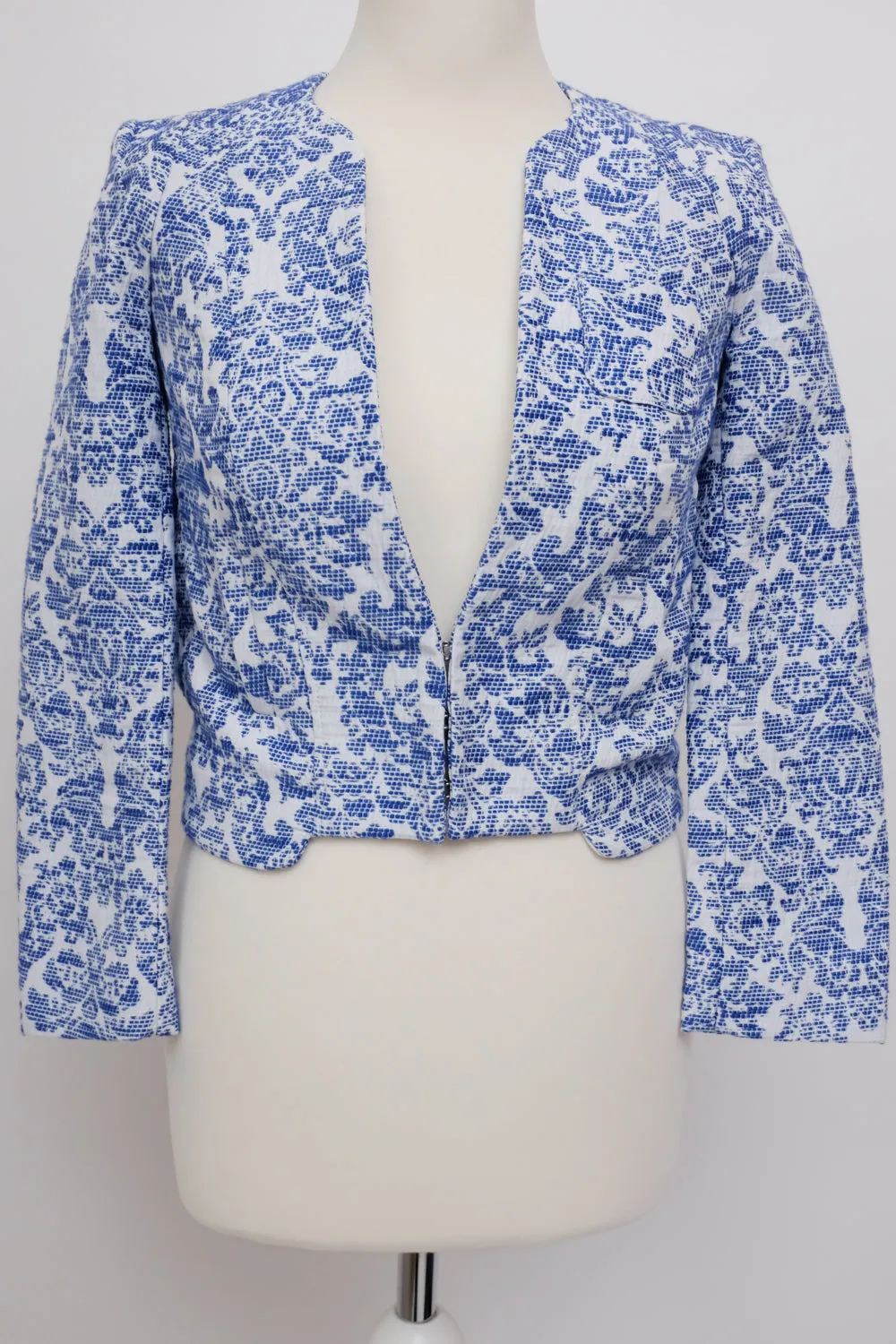 0052_DESIGNER CROP FLORAL JACQUARD BLAZER