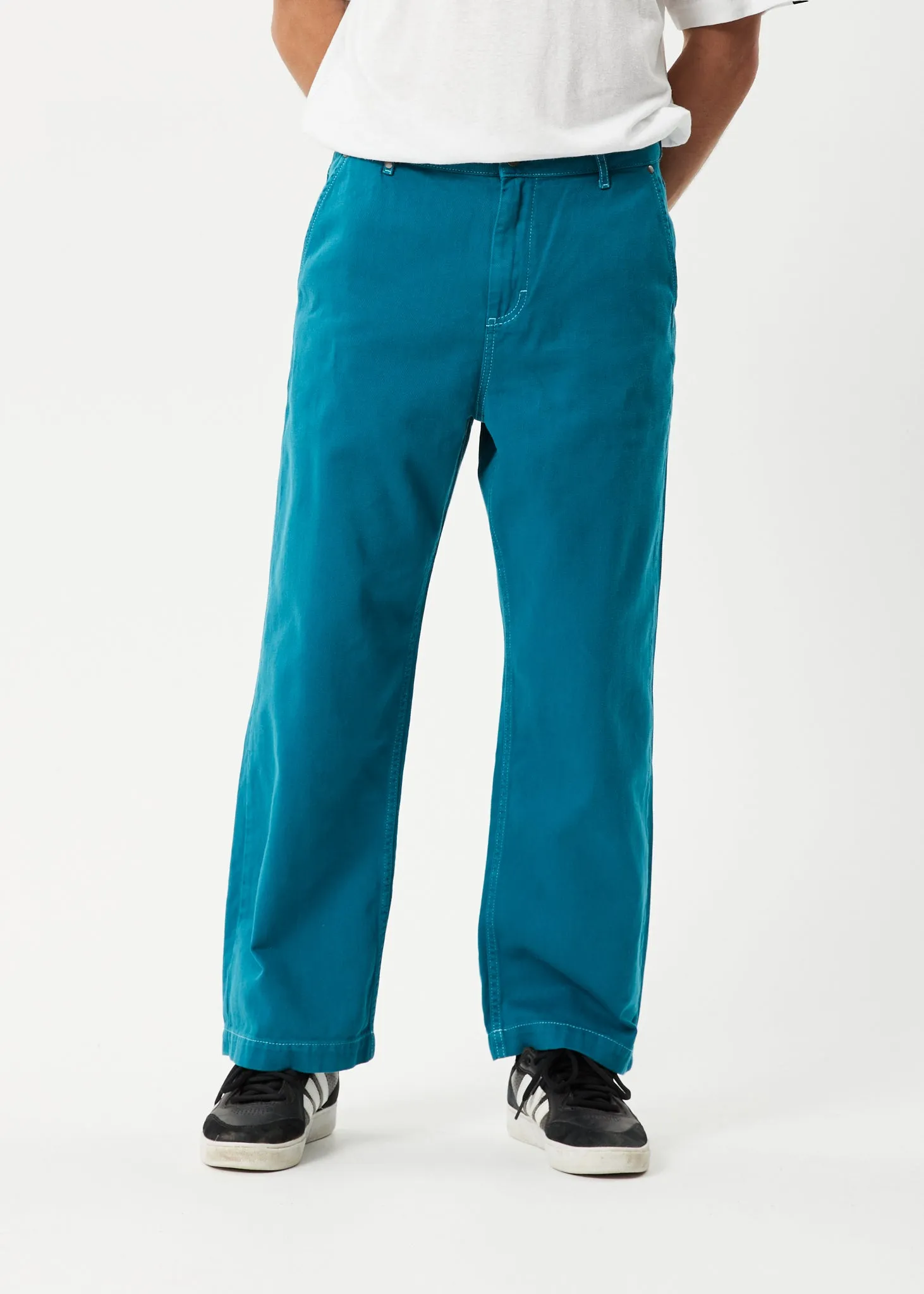 AFENDS Mens Pablo - Baggy Pants - Azure