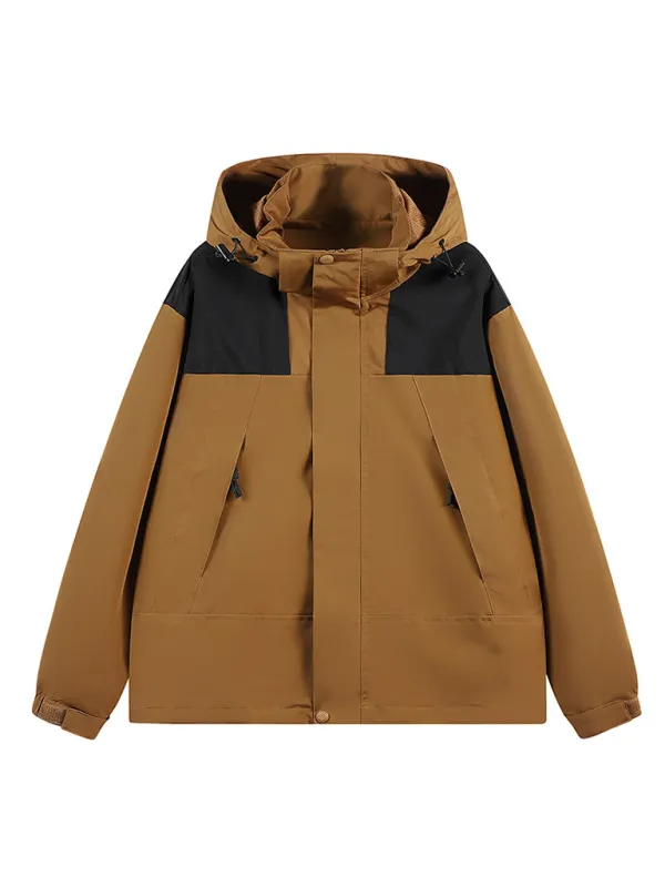 All-Weather Unisex Windbreaker with Detachable Hood Jacket