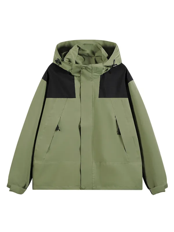 All-Weather Unisex Windbreaker with Detachable Hood Jacket