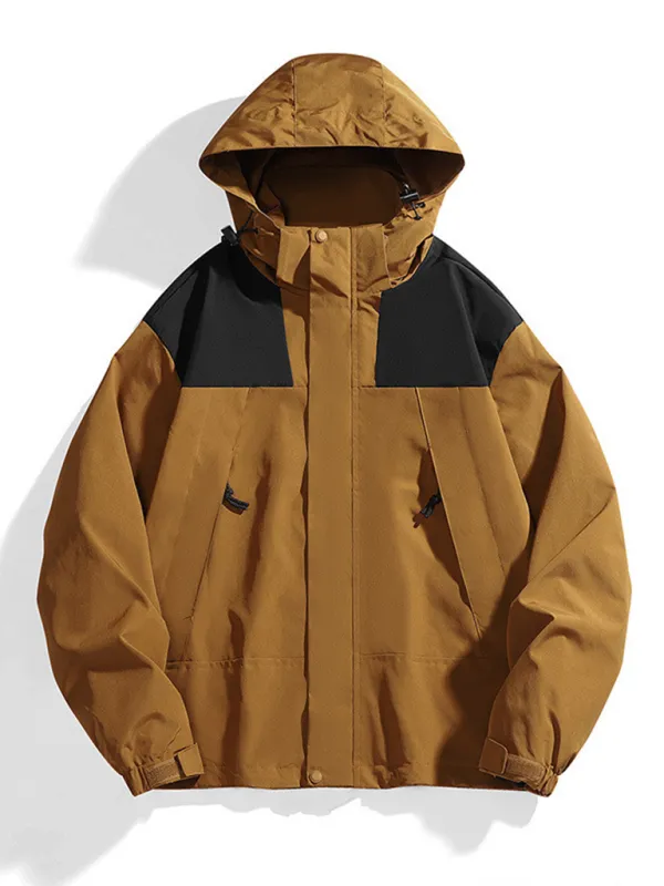 All-Weather Unisex Windbreaker with Detachable Hood Jacket