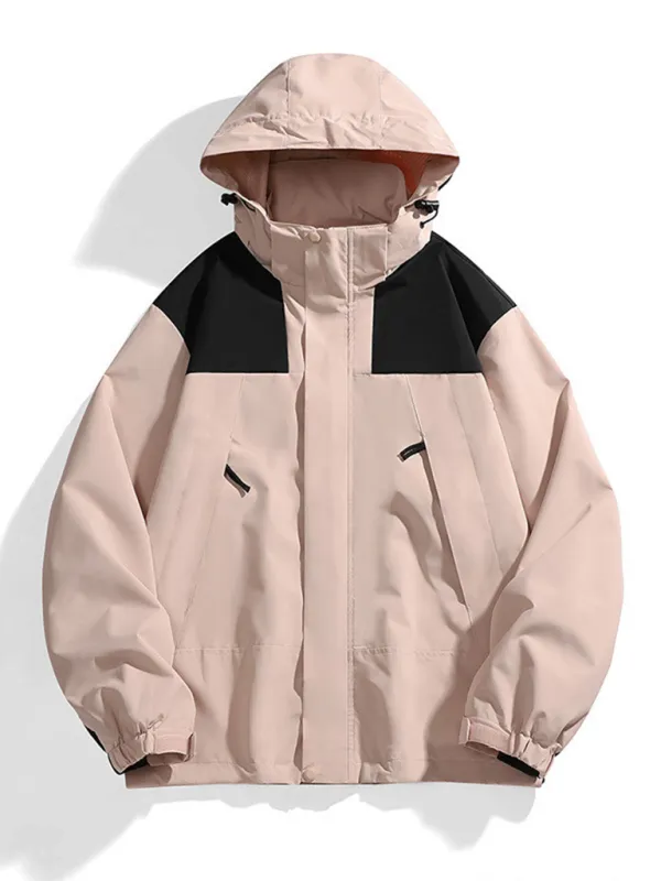 All-Weather Unisex Windbreaker with Detachable Hood Jacket