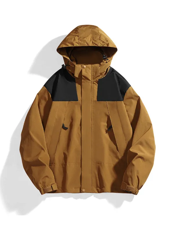 All-Weather Unisex Windbreaker with Detachable Hood Jacket