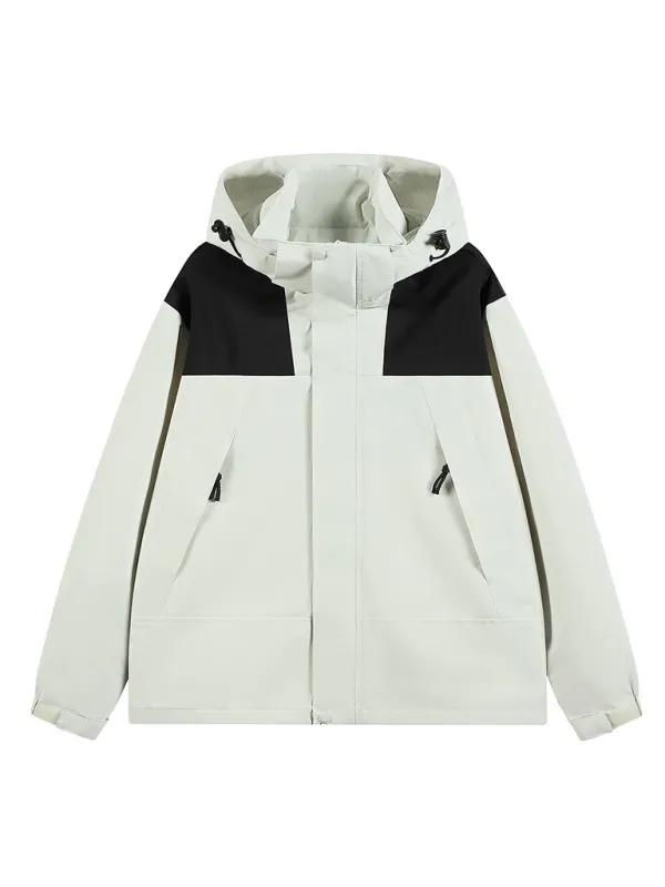 All-Weather Unisex Windbreaker with Detachable Hood Jacket