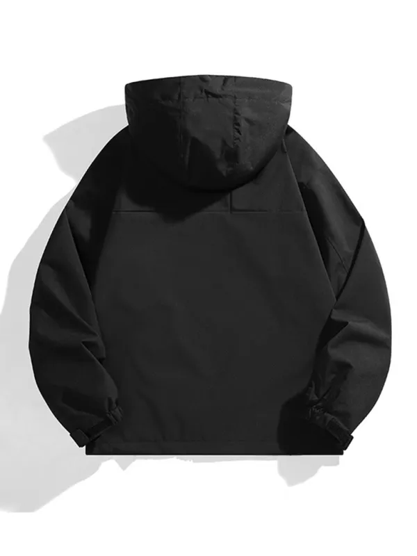 All-Weather Unisex Windbreaker with Detachable Hood Jacket