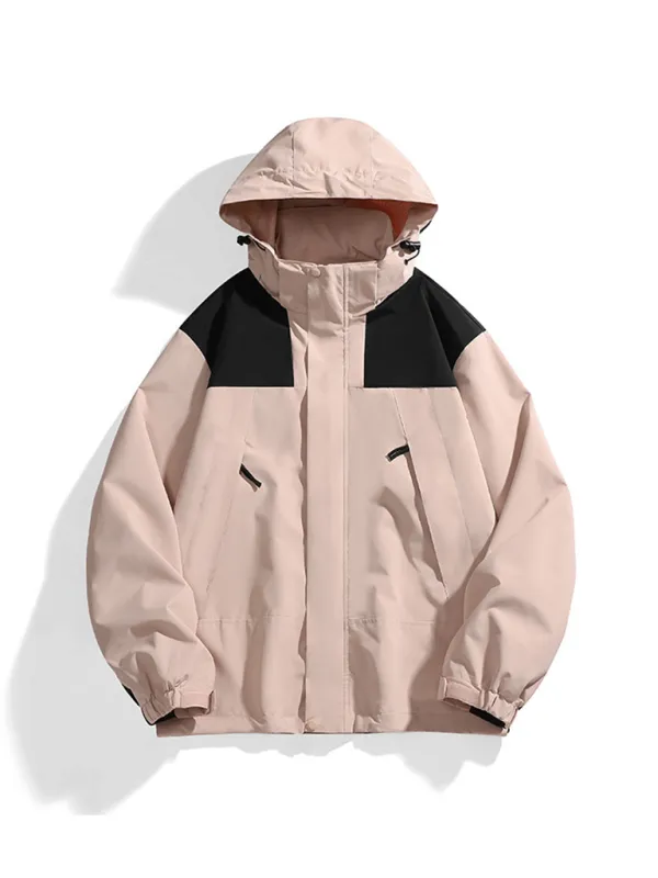 All-Weather Unisex Windbreaker with Detachable Hood Jacket