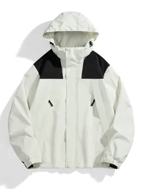 All-Weather Unisex Windbreaker with Detachable Hood Jacket