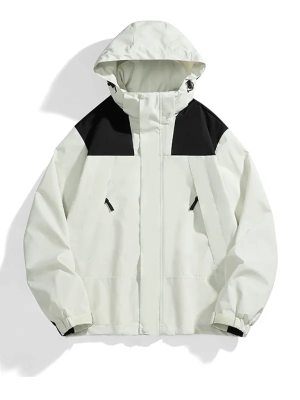 All-Weather Unisex Windbreaker with Detachable Hood Jacket