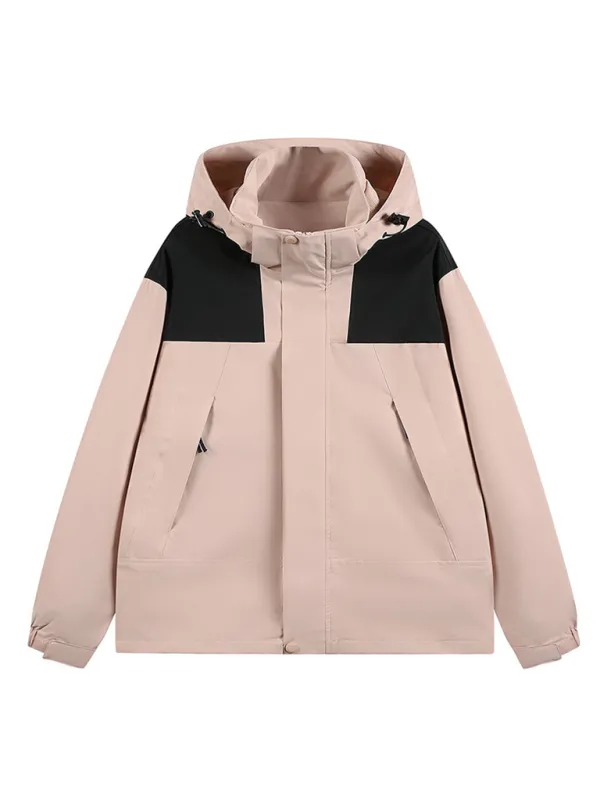 All-Weather Unisex Windbreaker with Detachable Hood Jacket