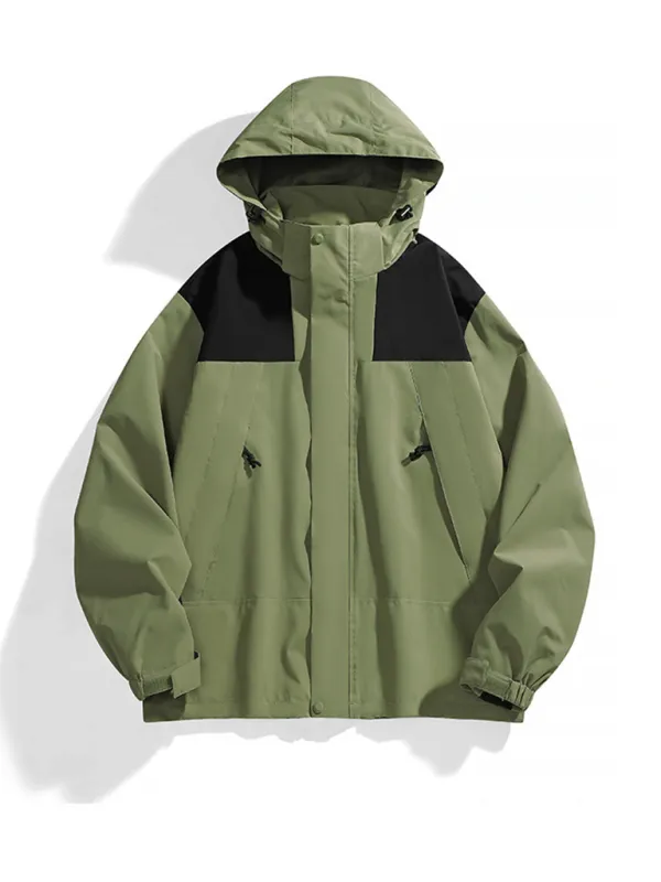 All-Weather Unisex Windbreaker with Detachable Hood Jacket