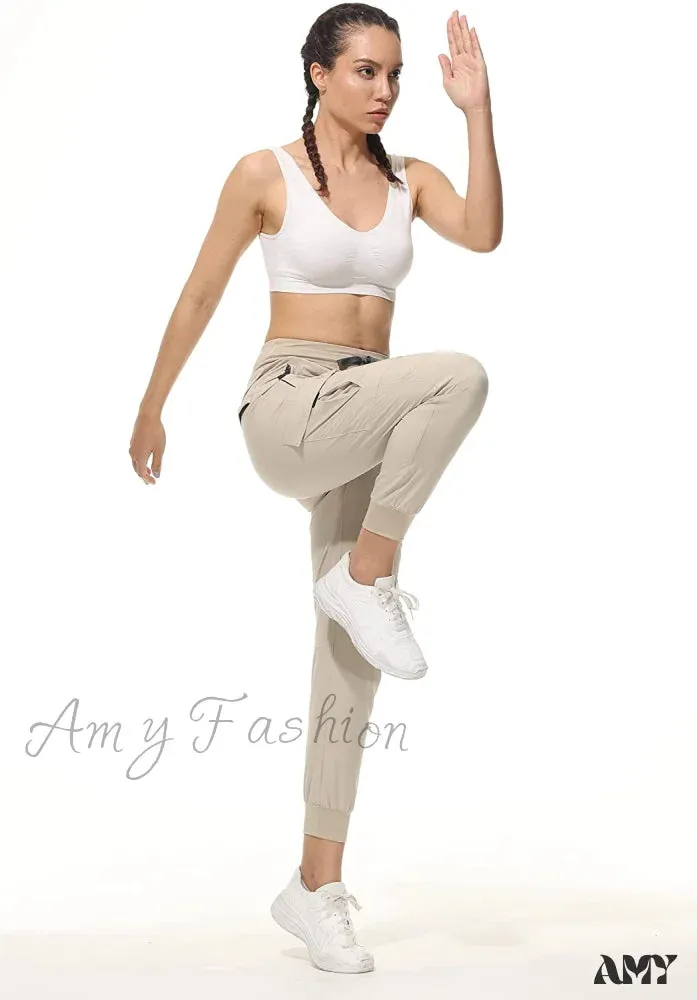 Amy Fashion - Cargo Hiking Pants Lightweight Joggers Quick Dry Capris