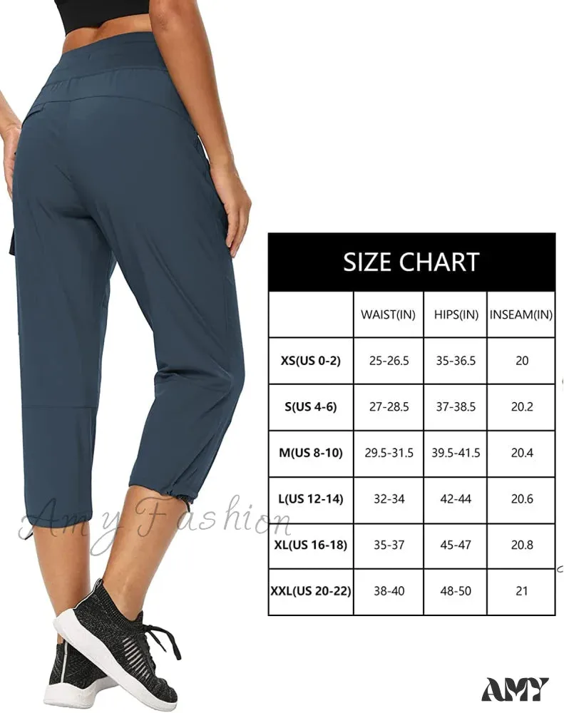 Amy Fashion - Cargo Hiking Pants Lightweight Joggers Quick Dry Capris