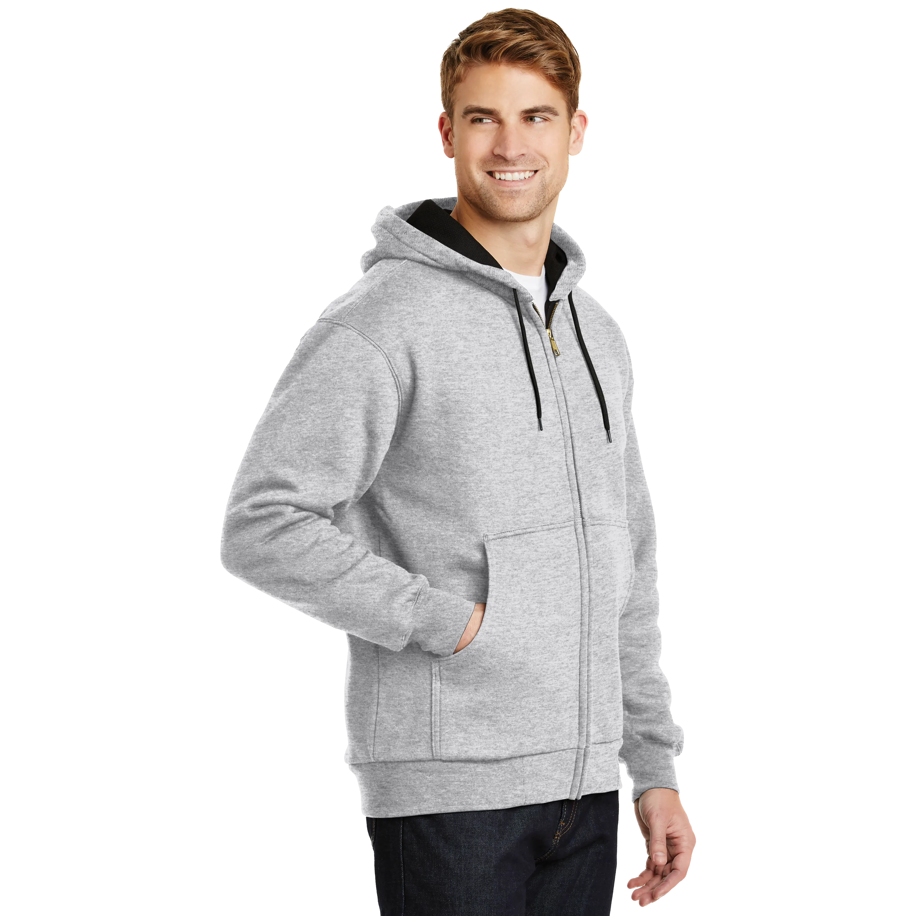 B1323M Mens CornerStone Heavyweight Full Zip Hooded Sweatshirt with Thermal Lining