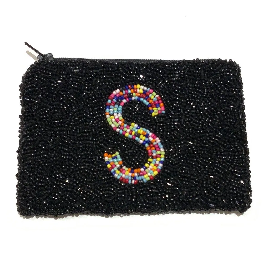 Beaded Initial Coin Purse