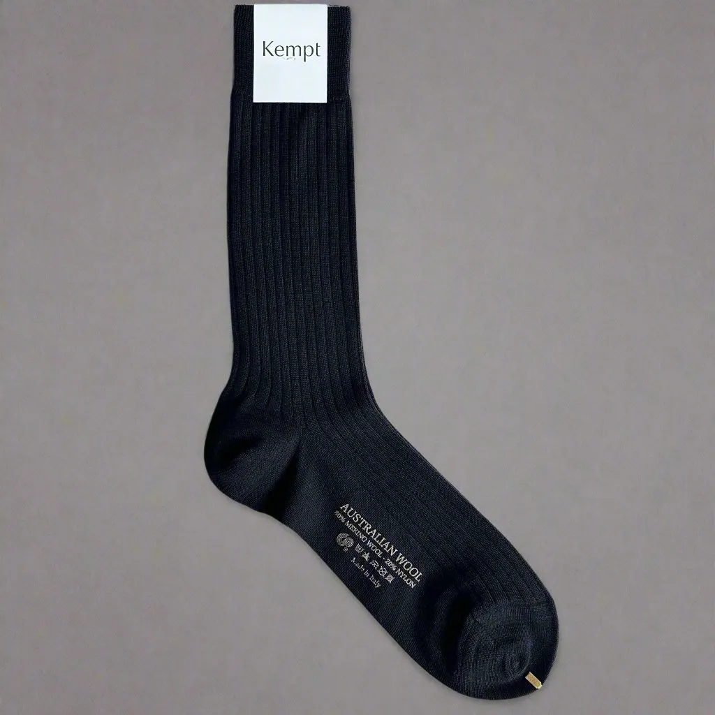 Black Wool Socks