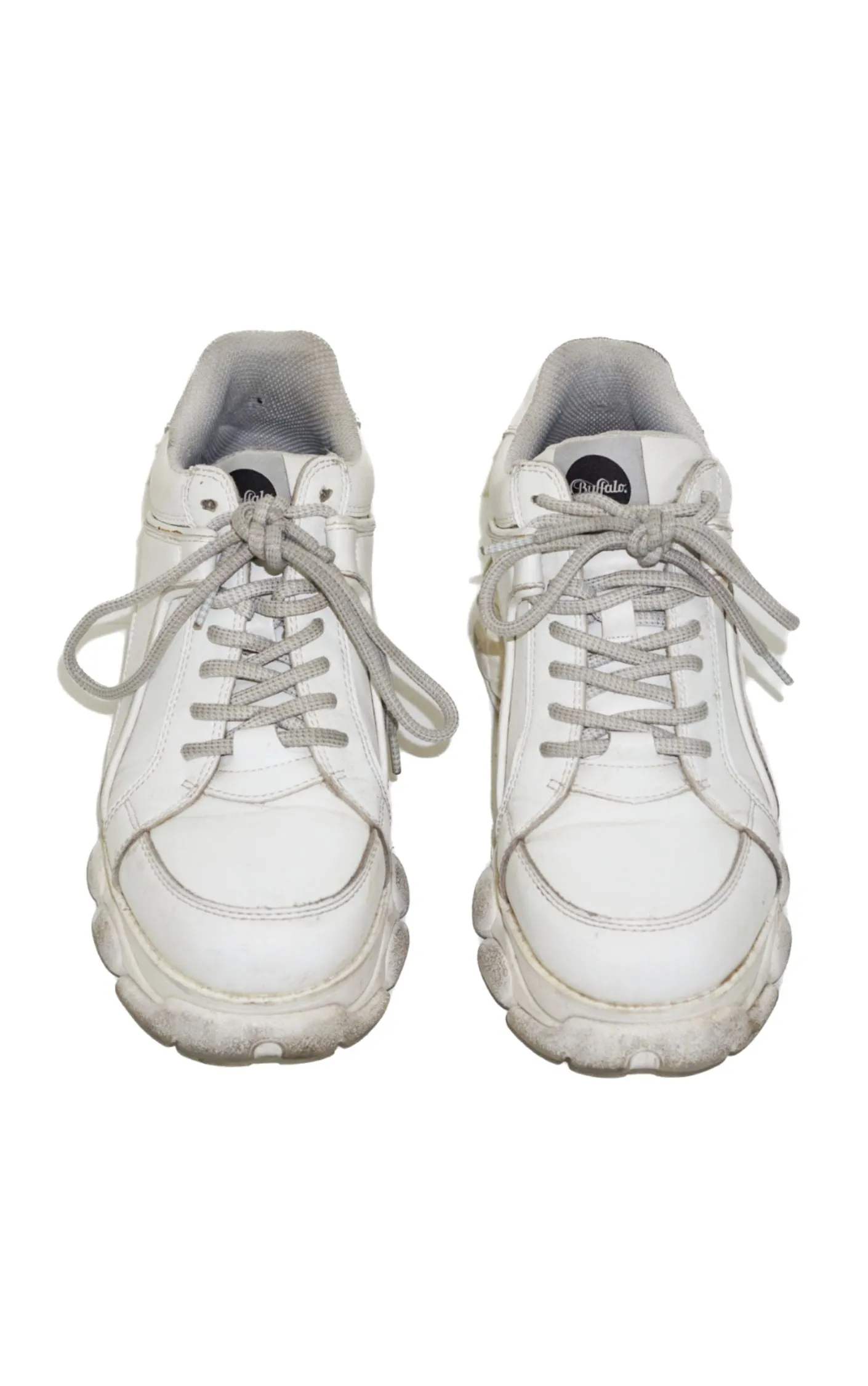 BUFFALO White Leather Platform Sneakers