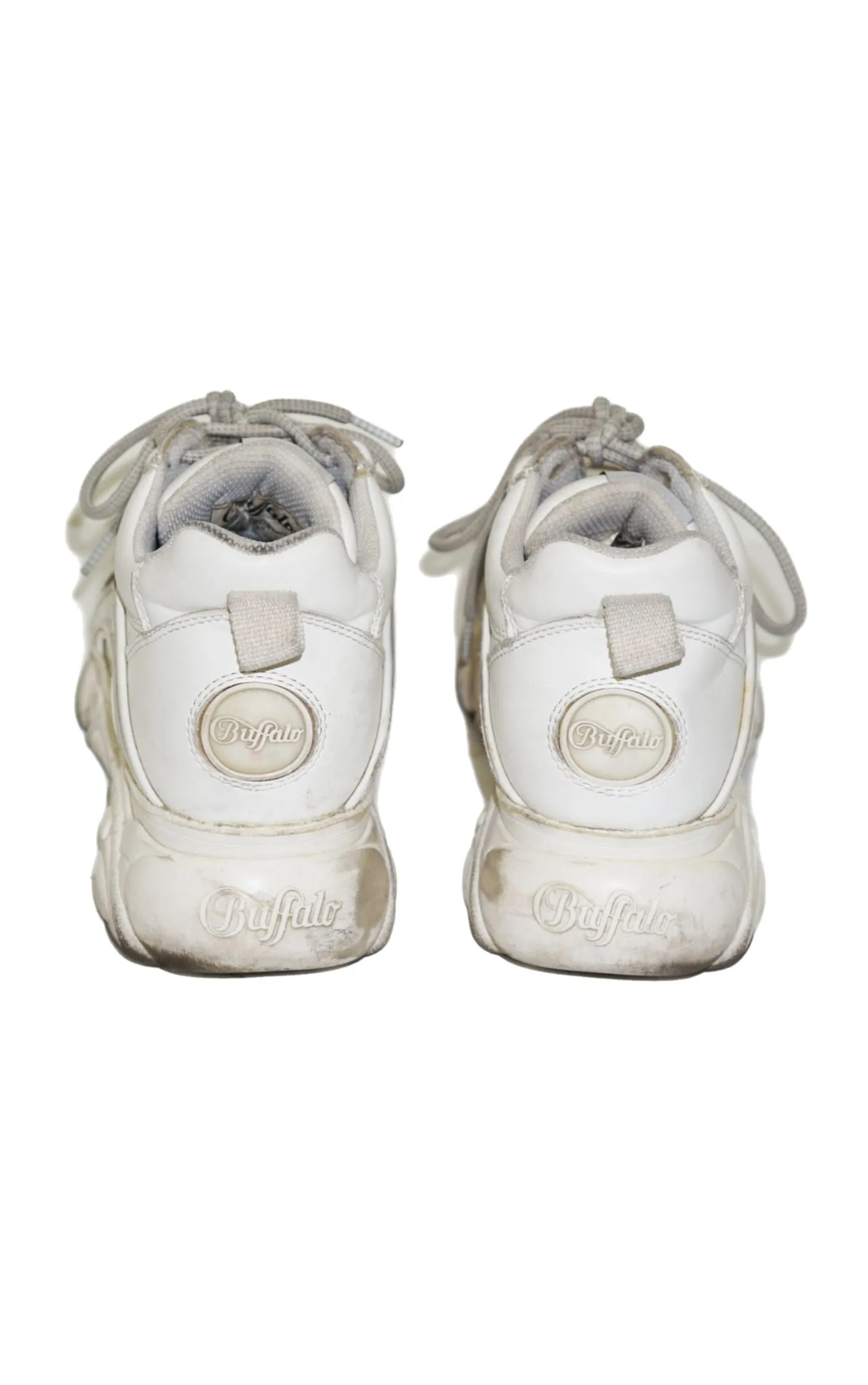 BUFFALO White Leather Platform Sneakers