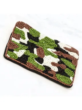 Camo beaded pouch