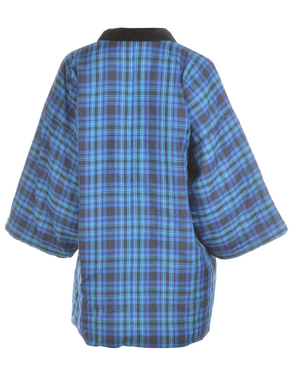 Checked Cropped Kimono - L