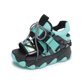 Chunky Buckle Neon Sandals