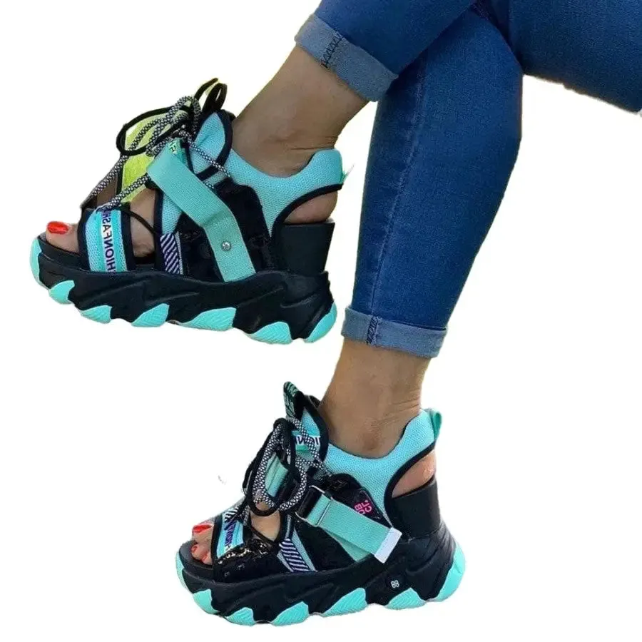 Chunky Buckle Neon Sandals