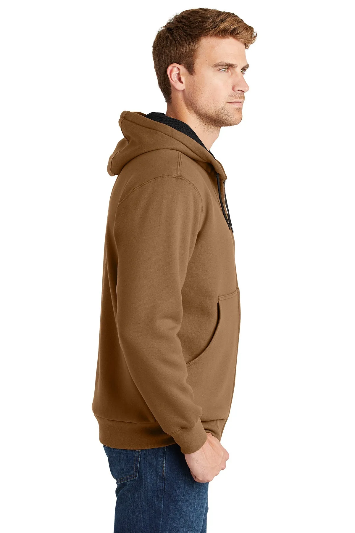 CornerStone Full-Zip Hoodie Thermal Lining, Duck Brown