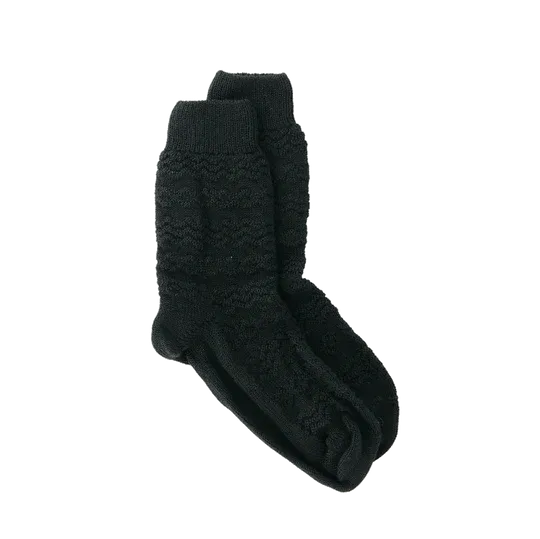 Elie the Irishwoman in Black - "Men's" merino wool socks