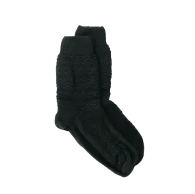 Elie the Irishwoman in Black - "Men's" merino wool socks