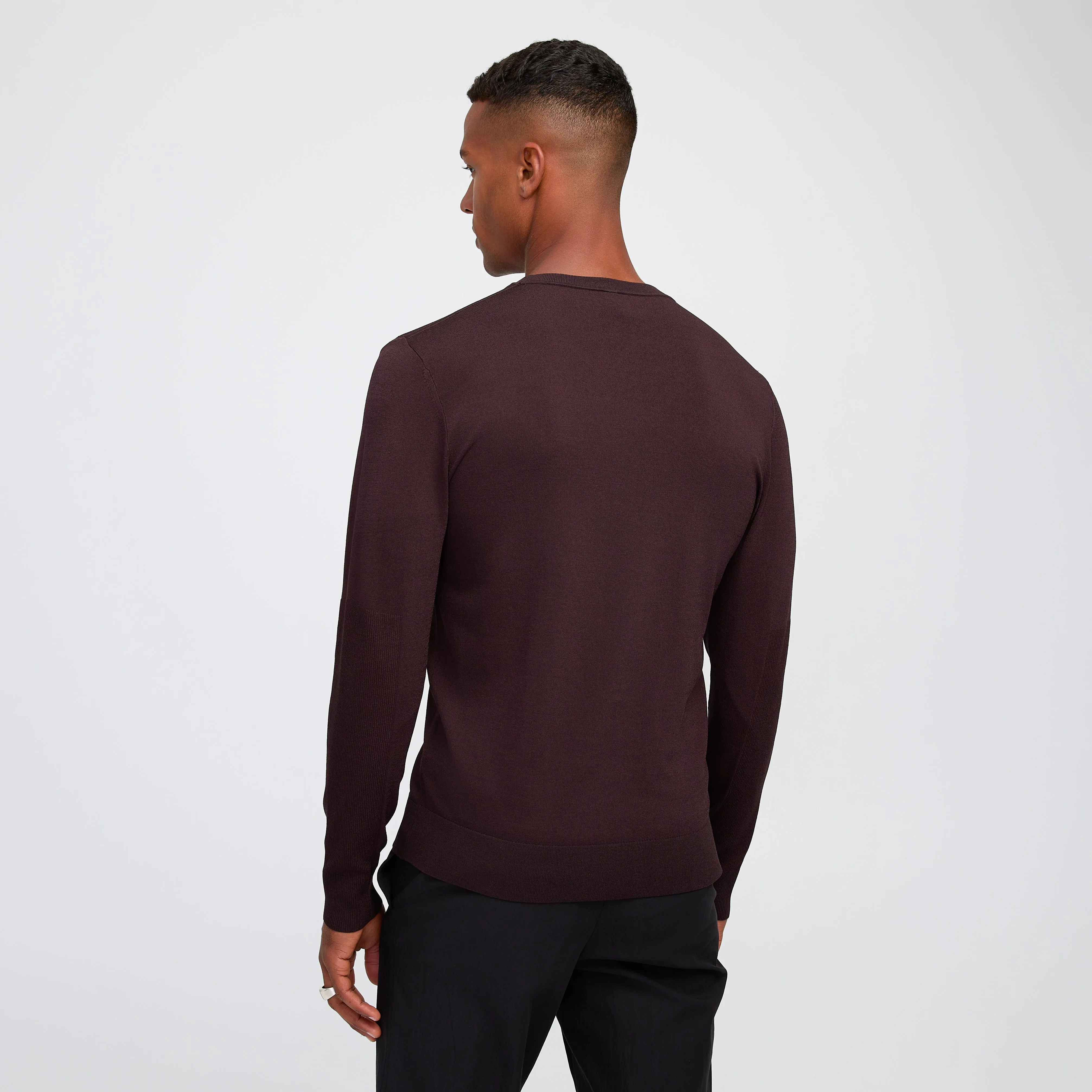 Engineered Tech Knit Crew Sweater Chocolate