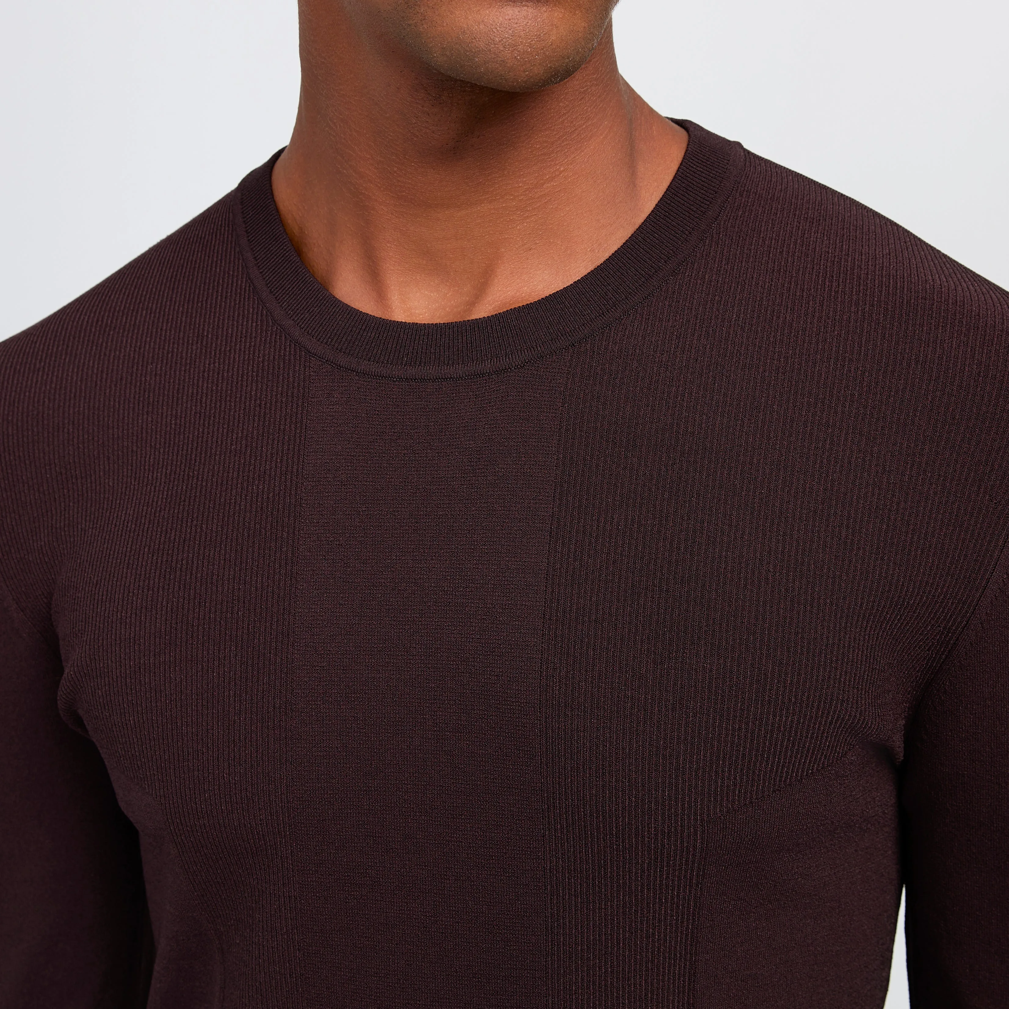 Engineered Tech Knit Crew Sweater Chocolate