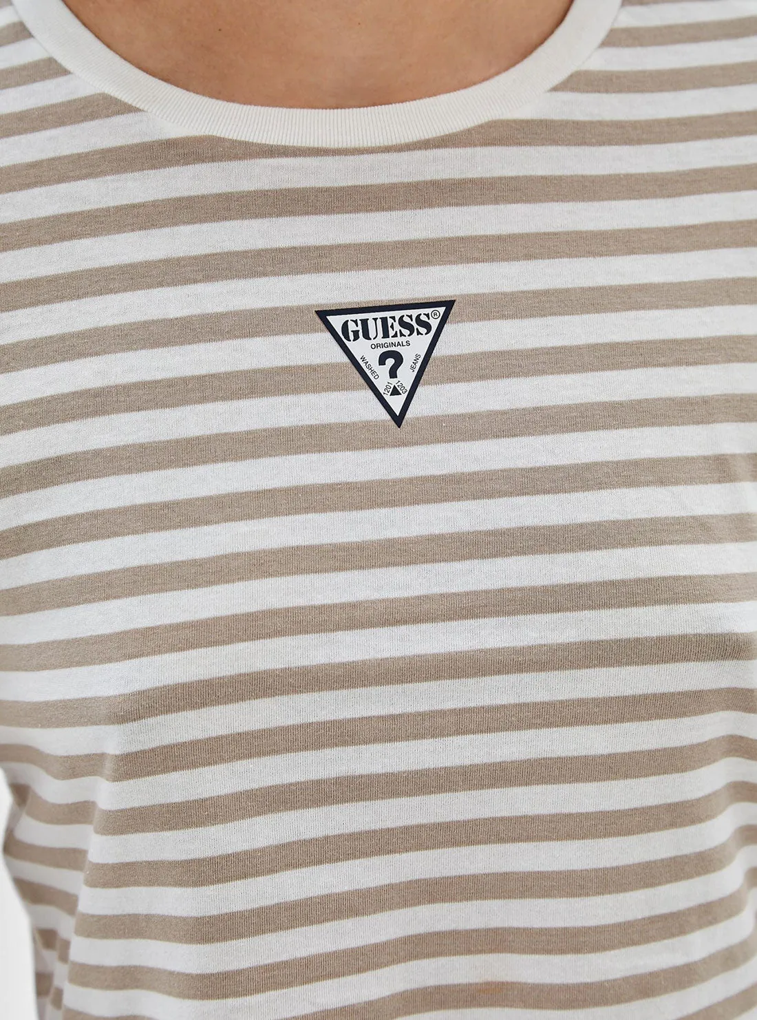 Guess Originals White Multi Clara Striped Baby T-Shirt