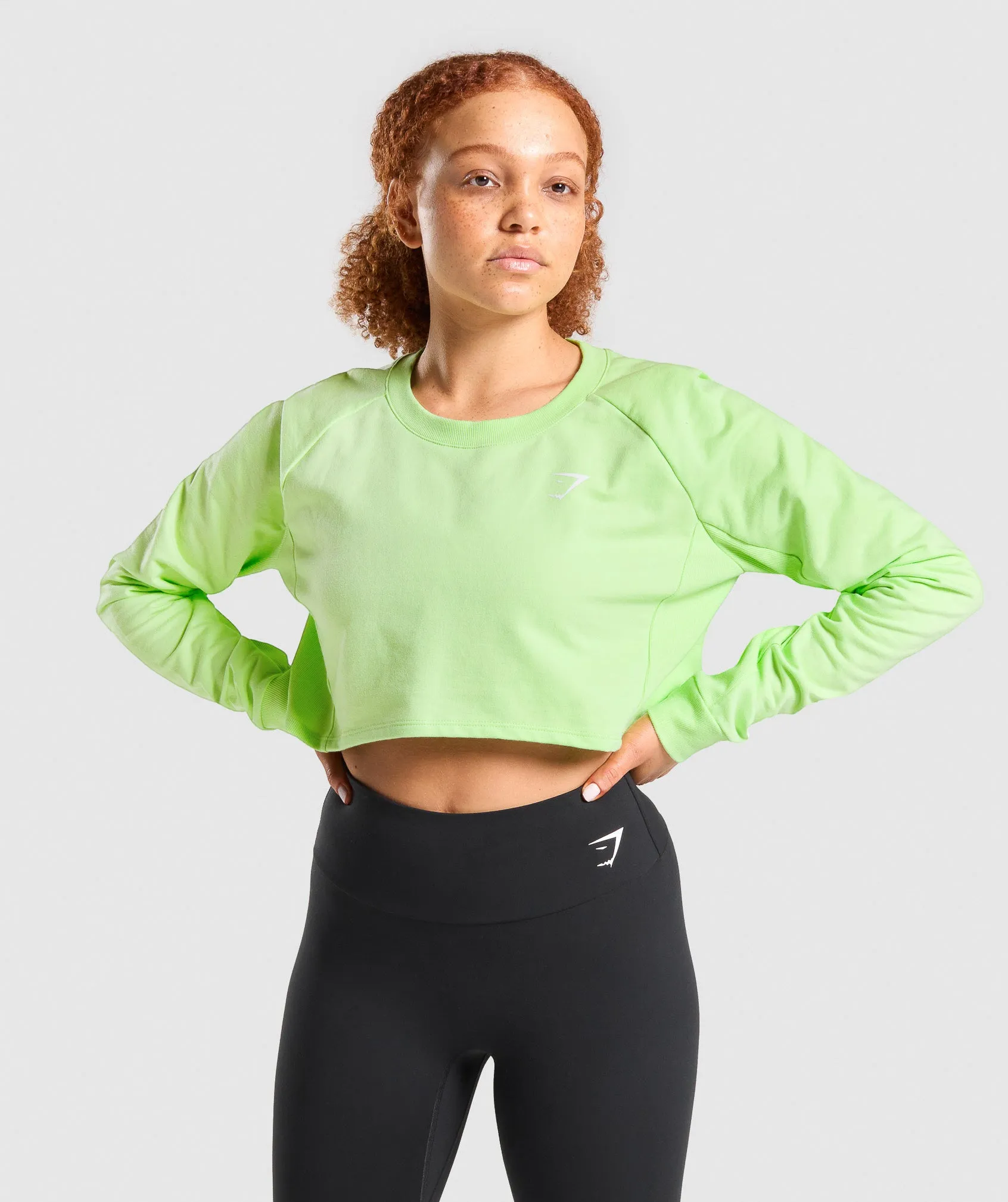 Gymshark Training Cropped Sweater - Green