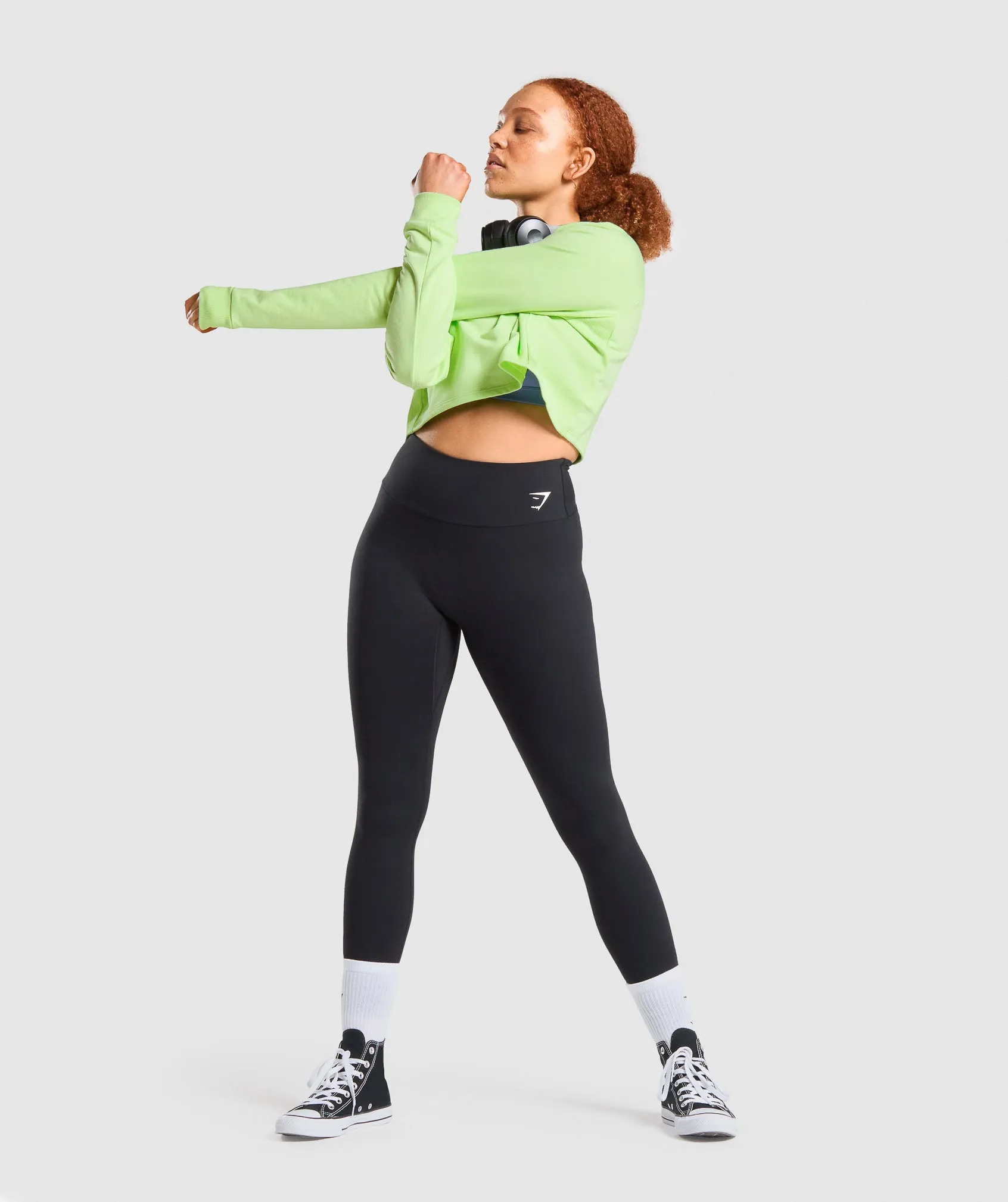 Gymshark Training Cropped Sweater - Green