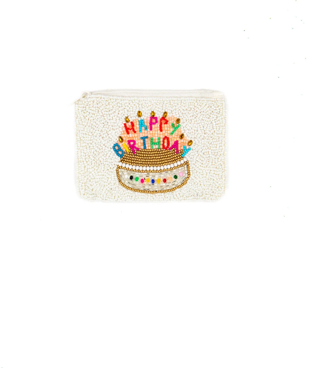 Happy Birthday Beaded Pouch