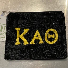 KAPPA ALPHA THETA SORORITY BEADED POUCH