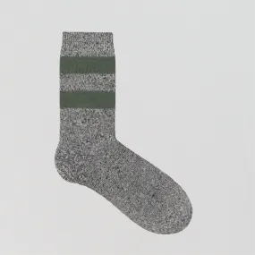 Merino & Alpaca stripe sock [Charcoal]