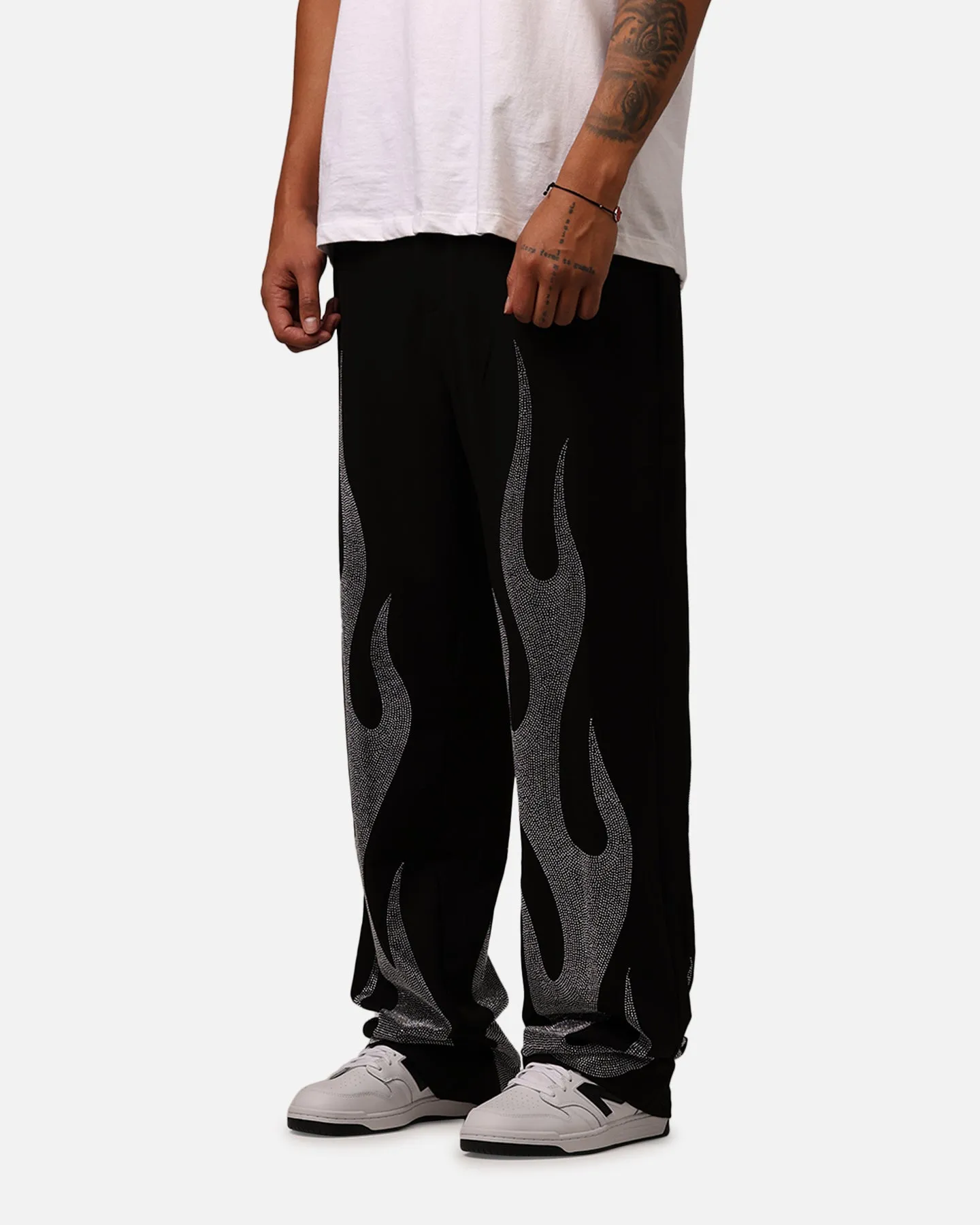 MNML Ultra Baggy Flame Crystal Pants Black