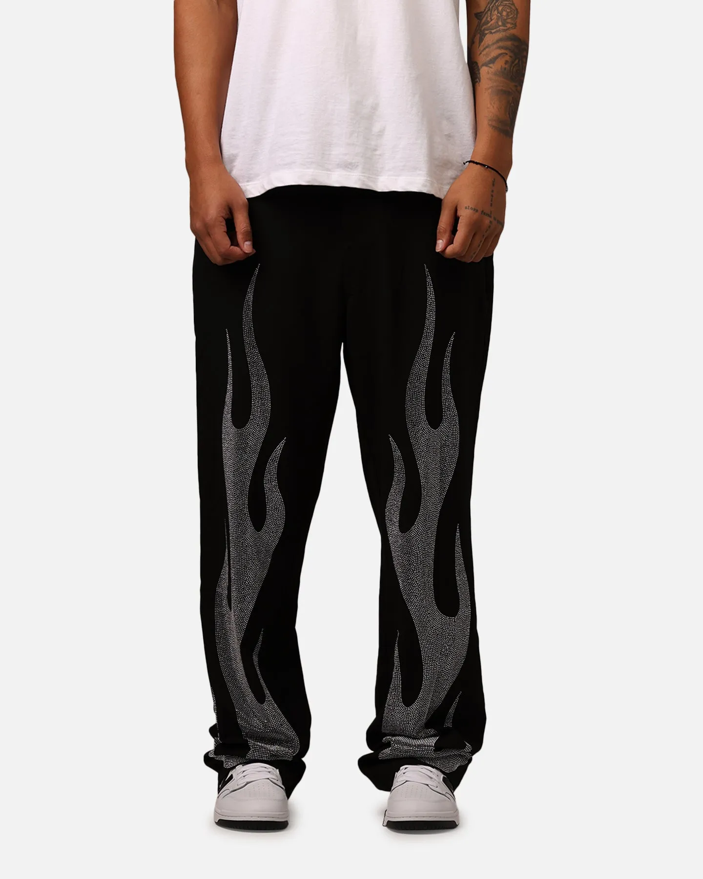 MNML Ultra Baggy Flame Crystal Pants Black