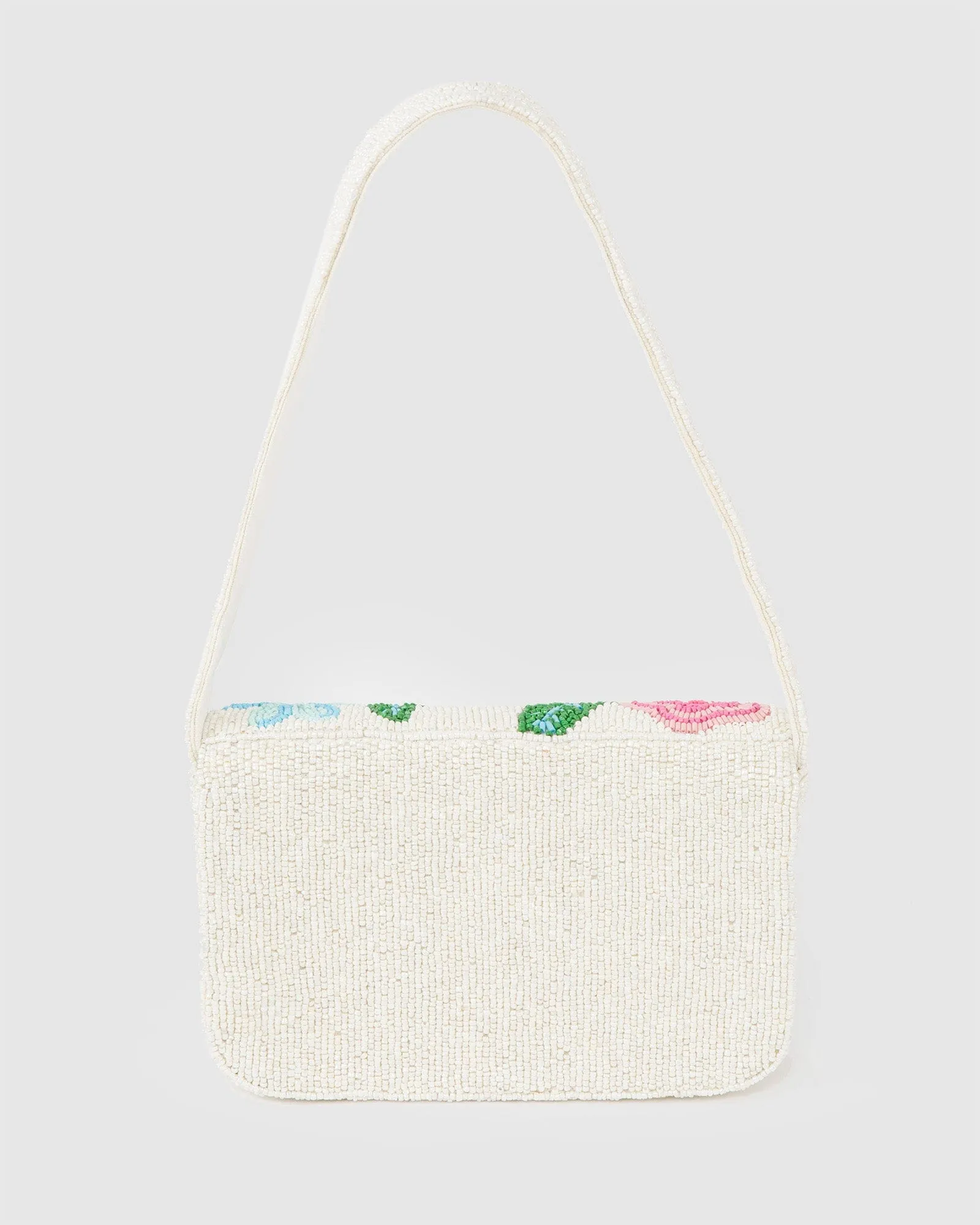 Multi Colour Floral Beaded Baguette Bag