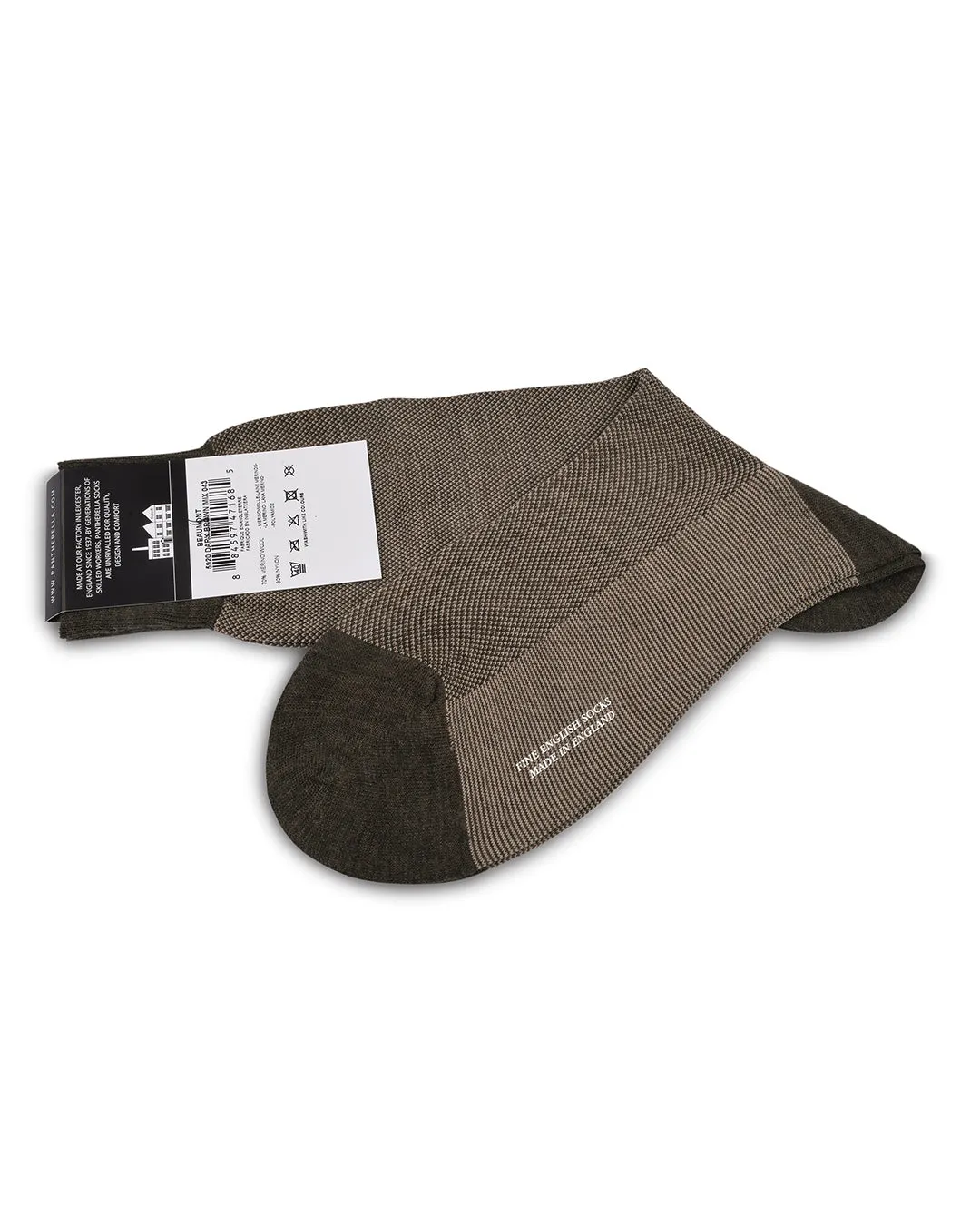 Pantherella BEAUMONT Merino  Birdseye - Dark Brown