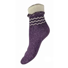 Purple Cuff Socks with Zig Zag Pattern