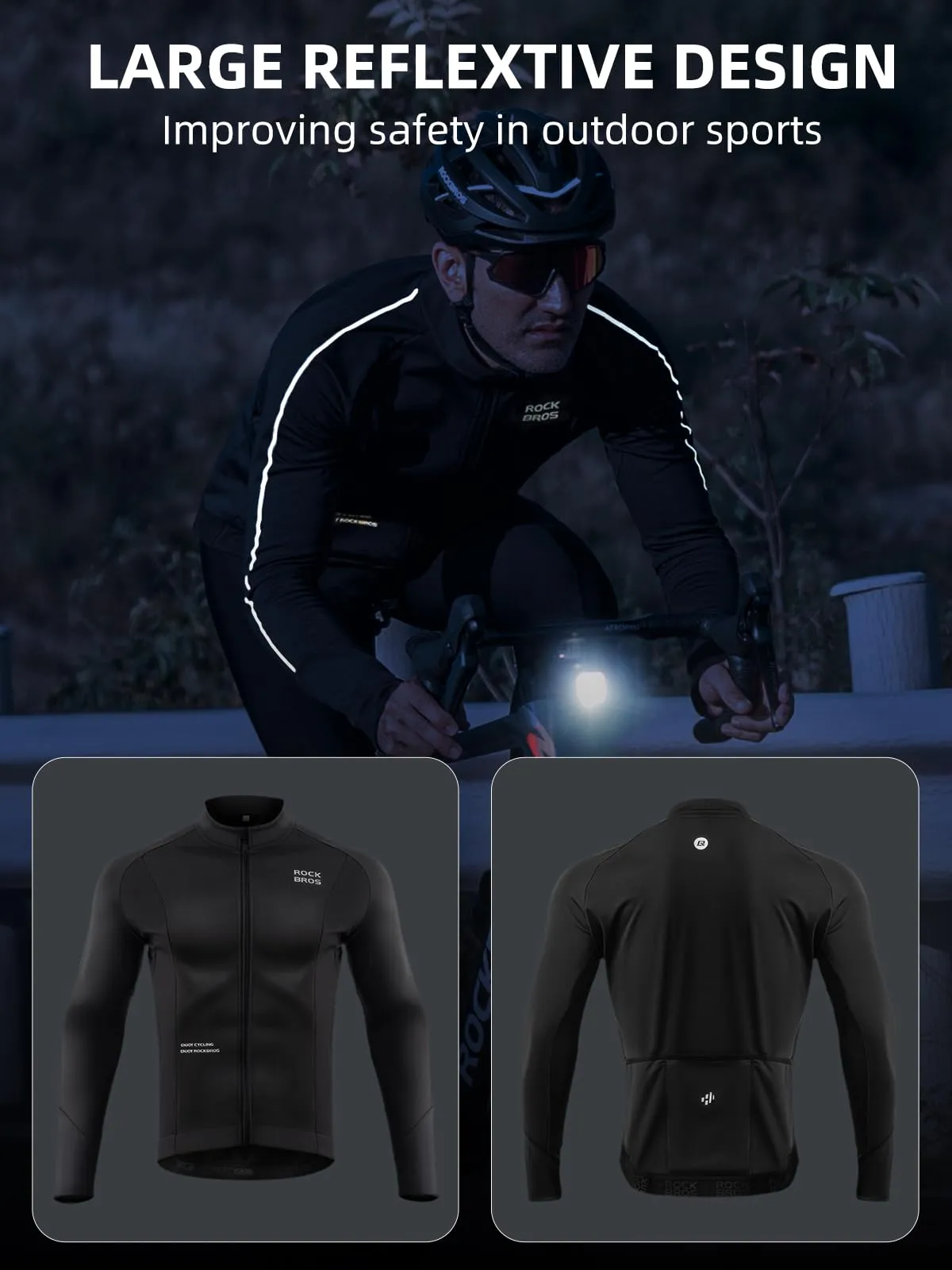 ROCKBROS Men’s Winter Cycling Jacket Thermal Windproof Softshell for Road MTB