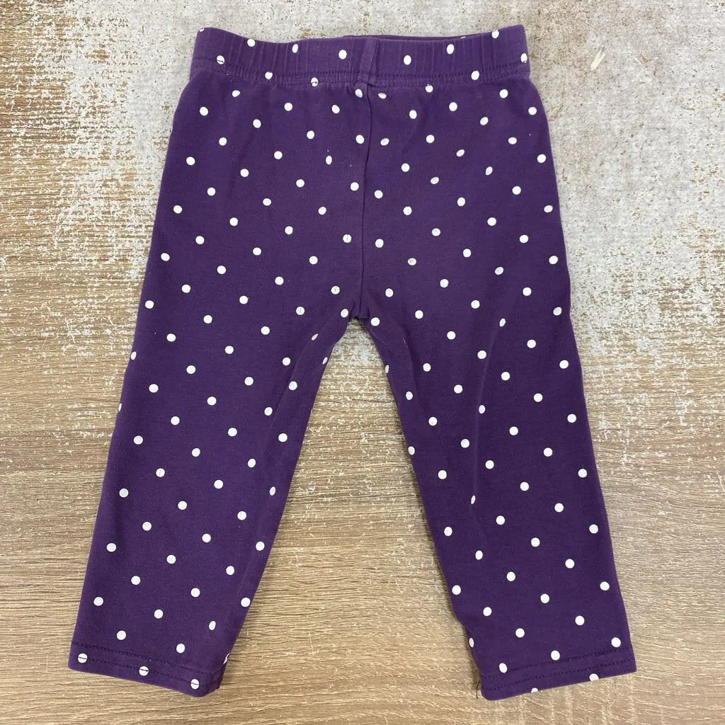 Roots - Infant leggings : Purple / White-infant-6m