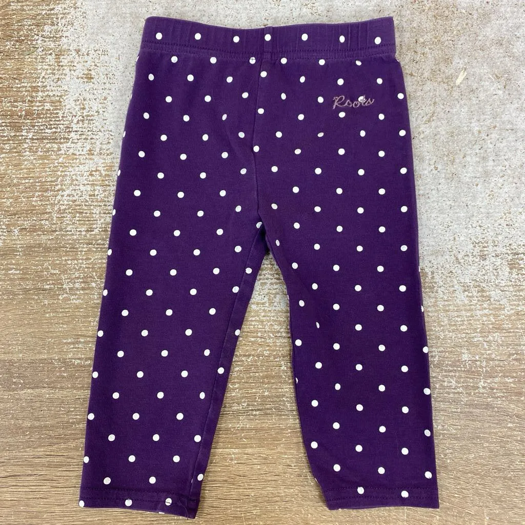 Roots - Infant leggings : Purple / White-infant-6m