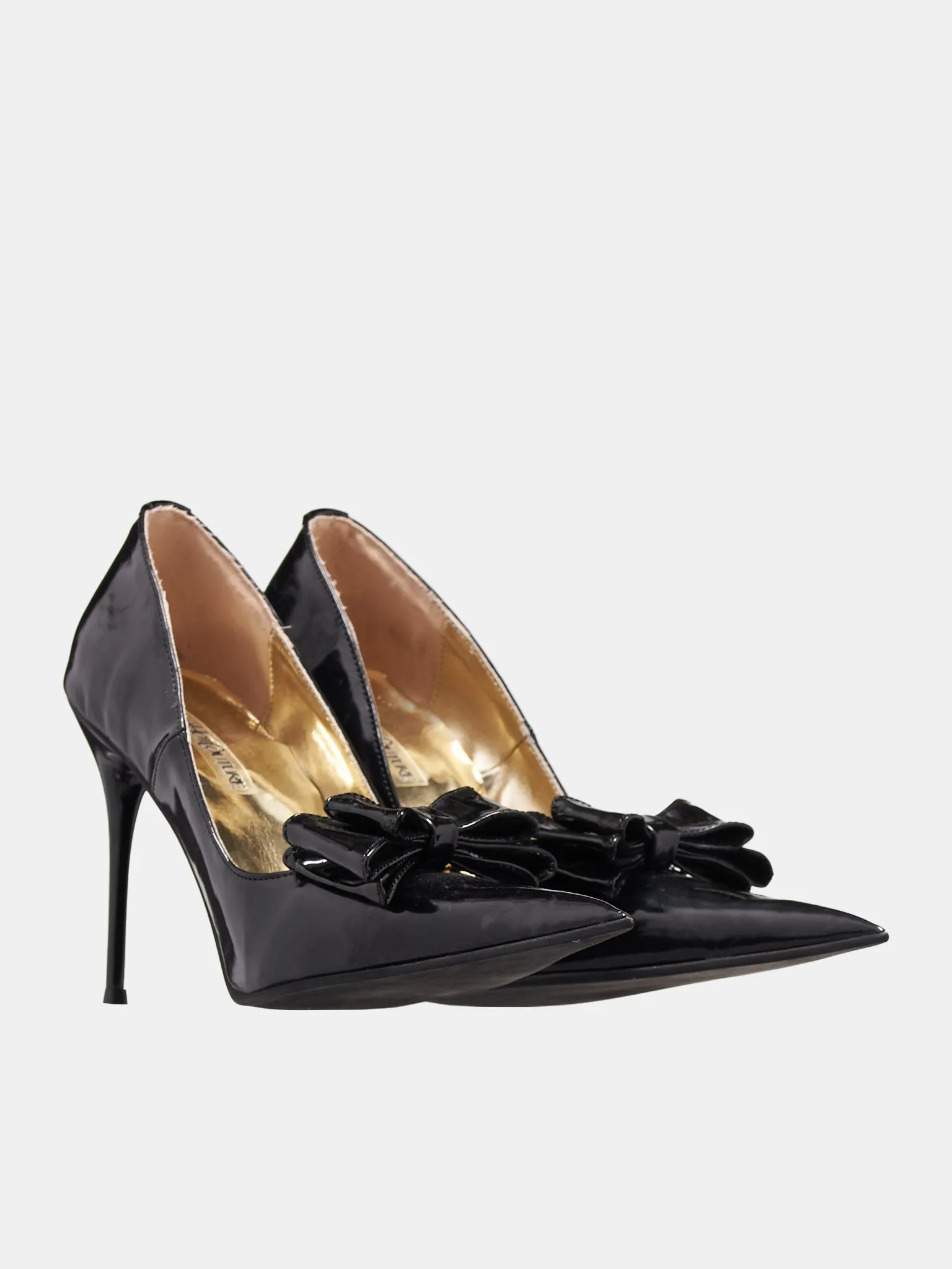 Shiny Faux Leather Pointy Heels (SHINY-FAUX-LTHR-POINTY-BLACK)