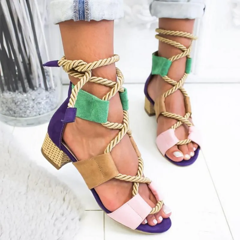 Summer Wedge Lace Up Platform Sandals